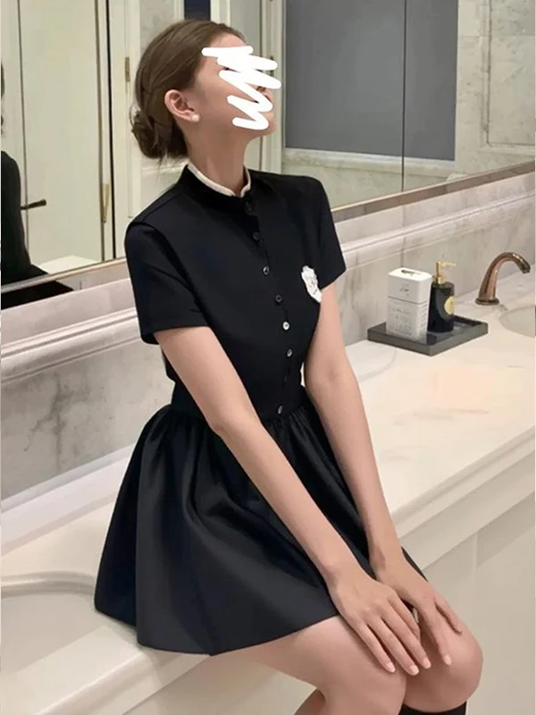 Ele tenue d'été taille haute ort Sve t-shirt haut femme taille haute jupe ensemble jeune a-ligne Dr tenue décontracté