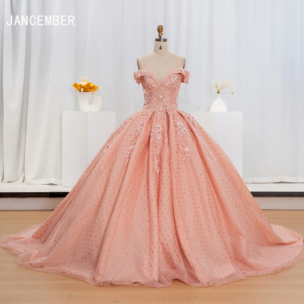 

2024 Mexican Pink Stylish Quinceanera Dress Ball Gown 3D Flowers Lace Applique Beading Cap Sleeve Sweet 16 Vestidos De 15 Años