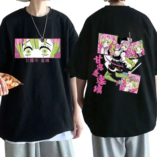 Amerikanisches Retro-Demon-Slayer-T-Shirt im süßen, coolen Stil aus Baumwolle für Erwachsene und Kinder, Mitsuri Kanroji Y2K Harajuku Style Top