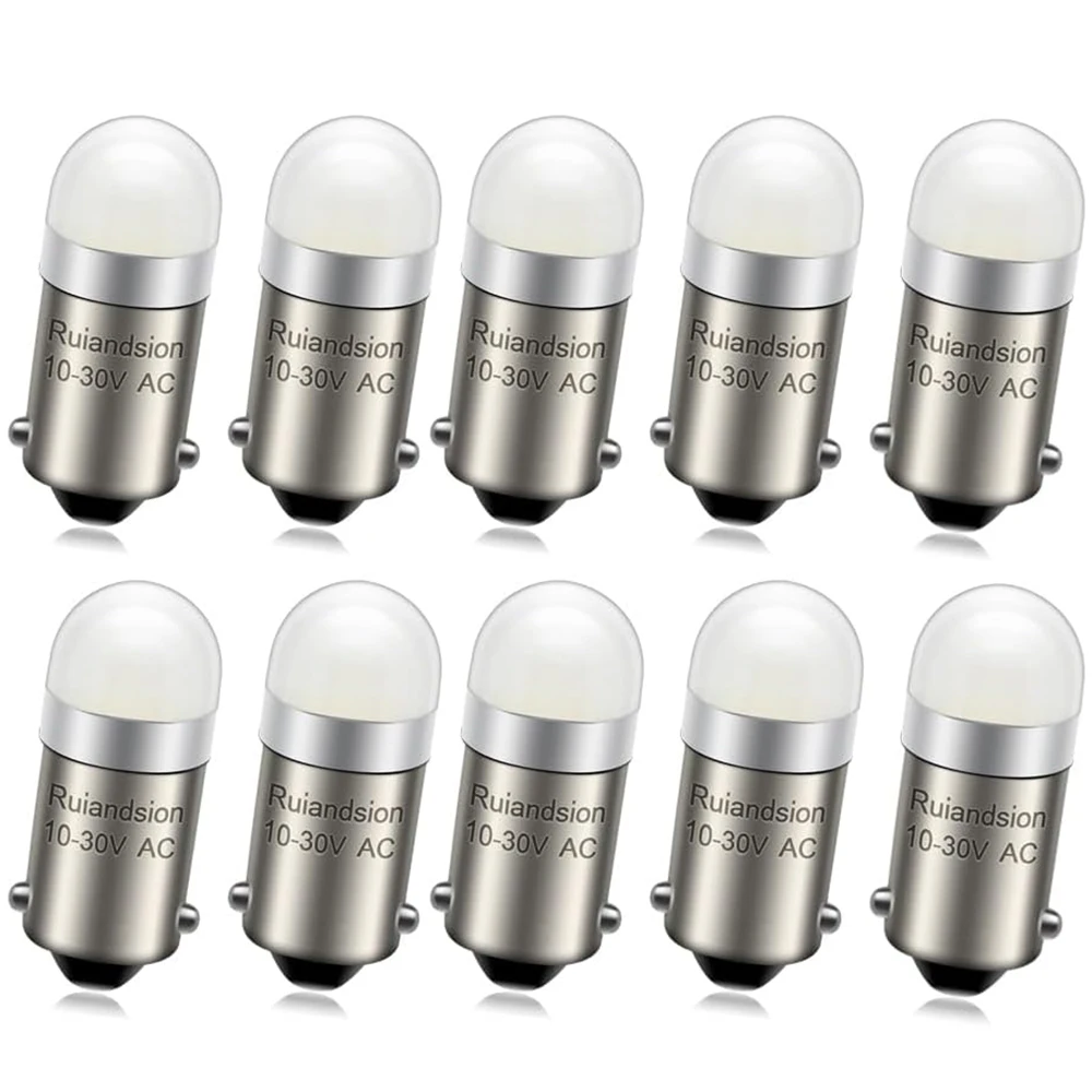 10Pcs BA9S LED Bulb 10-30V Fit 12V 24V For Car Dashboard Instrument Panel Lamp Replacement Gauges Indicator Light Super Bright