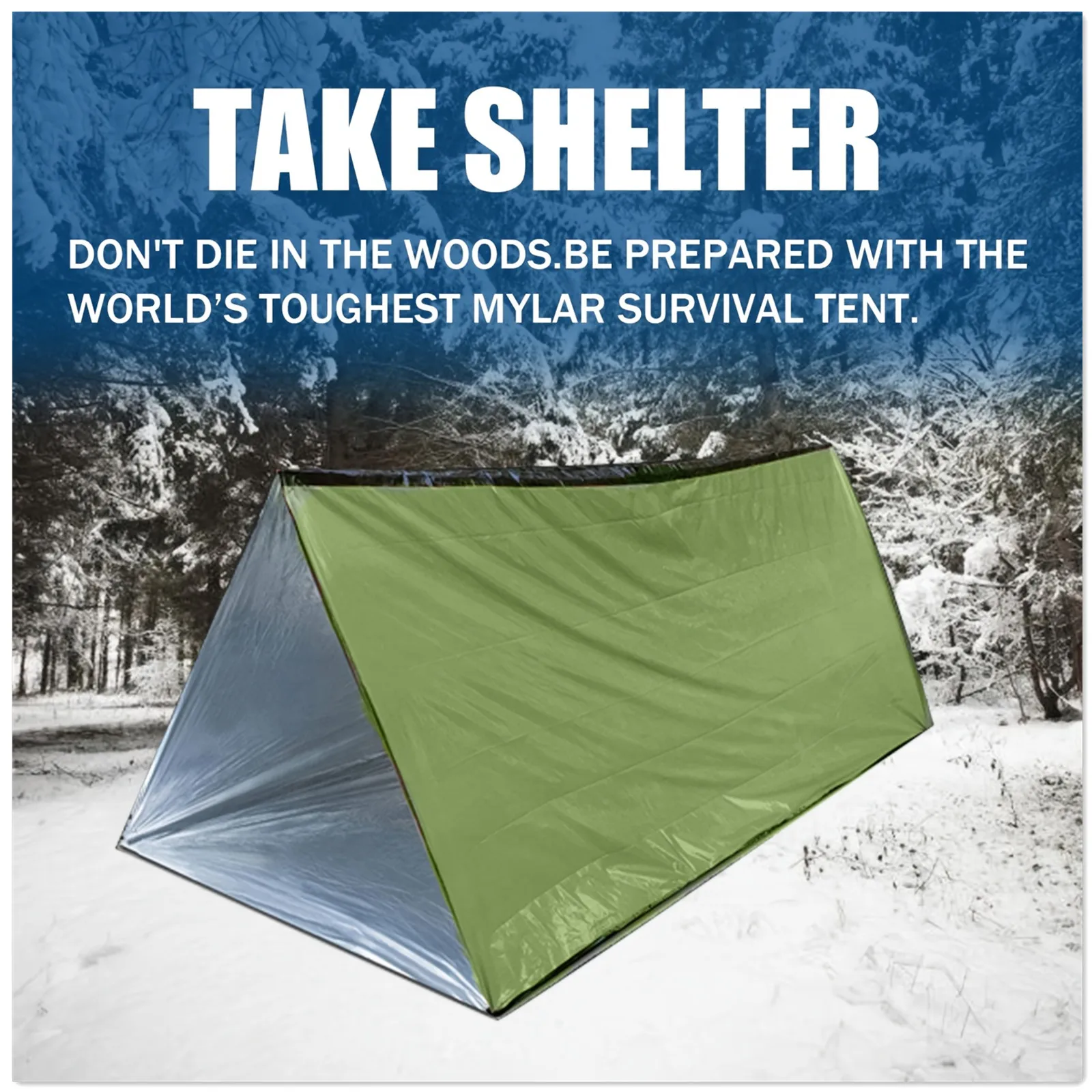 2 Person Emergency Survival Shelter Tent with Paracord and Whistle - Essential Survival Gear