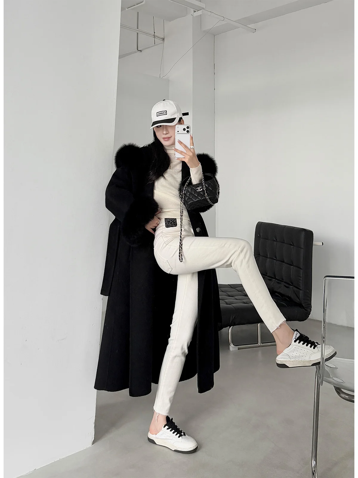 

Джинсы с высокой талией, облегающие, с подкладкой, расклешенные, женские, эластичные, повседневные, из смесового хлопка, удобные зимние брюки