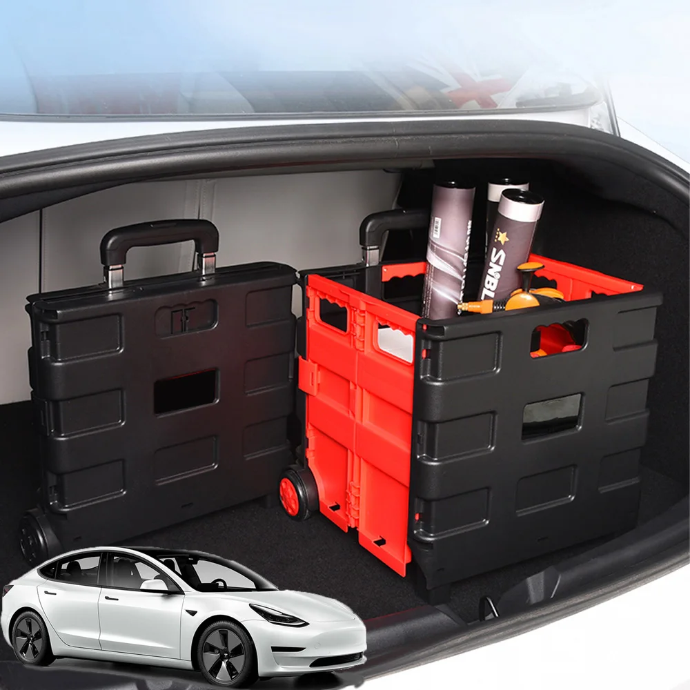 Rolling Luggage Folding Suitcase Large Capacity Car Trunk Waterproof  Multifunction For Tesla Model Y 2022 Accessories Model 3