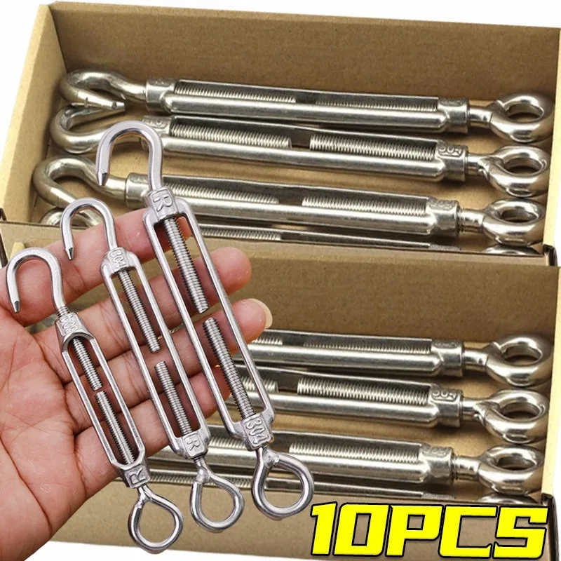 

Hook and Eye Turnbuckle Tensioner Wire Rope Tension Polished Rigging Stainless Steel Wire Rope Tension Adjustable Wire Tightener