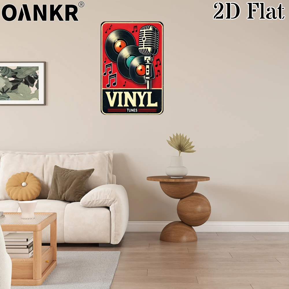Vintage Children's Room Sweet Decor Poster Metal Tin Sign, Vinyl Records Music Retro Metal Signs for Bedroom Home Wall Art Decor