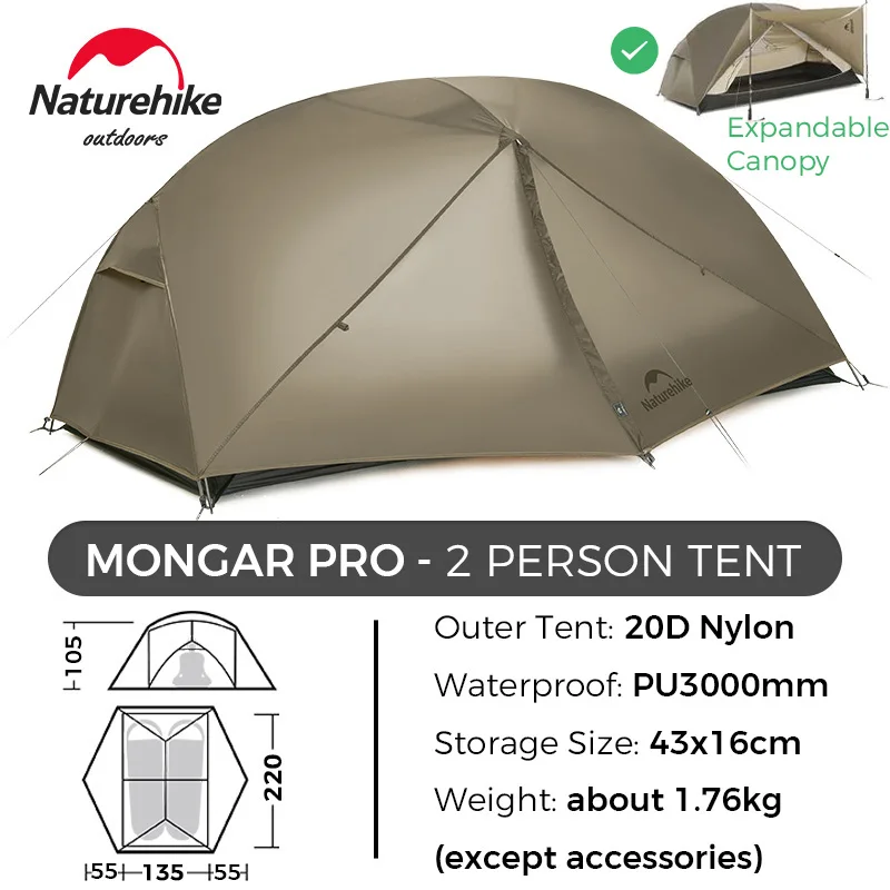 Naturehike Mongar Tent UL/PRO 2 Person Outdoor Travel Tent