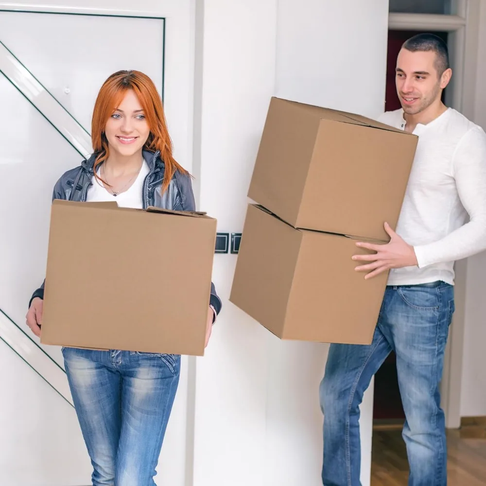 صناديق شحن متوسطة الحجم مكونة من 25 قطعة، مقاس 16 × 16 × 16 بوصة، ورق مقوى مموج متين لحلول البريد والتغليف #5