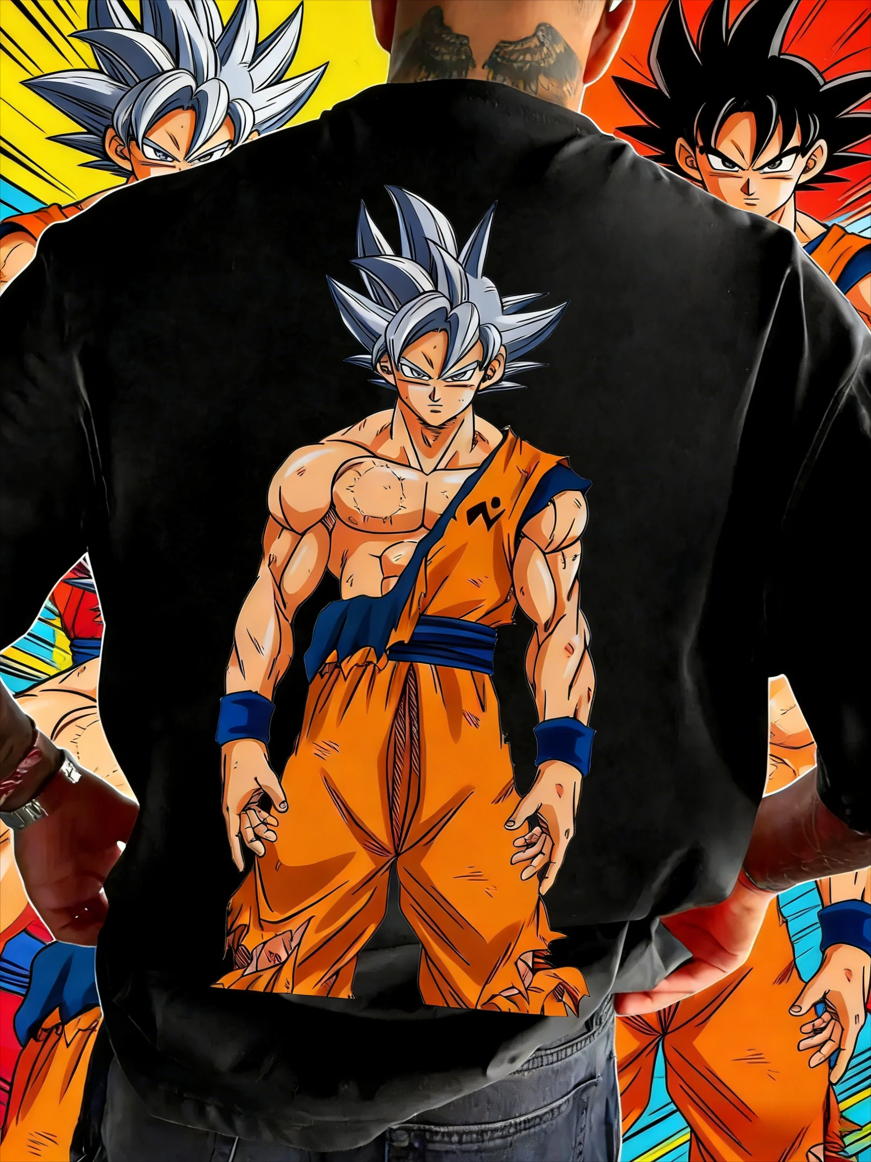 2026 Neues Sommer-T-Shirt zum 40. Jubiläum von Dragon Ball mit Son Goku, 100% Baumwolle, Anime-Print, Übergröße, Lässige Streetwear, Unisex, Y2K