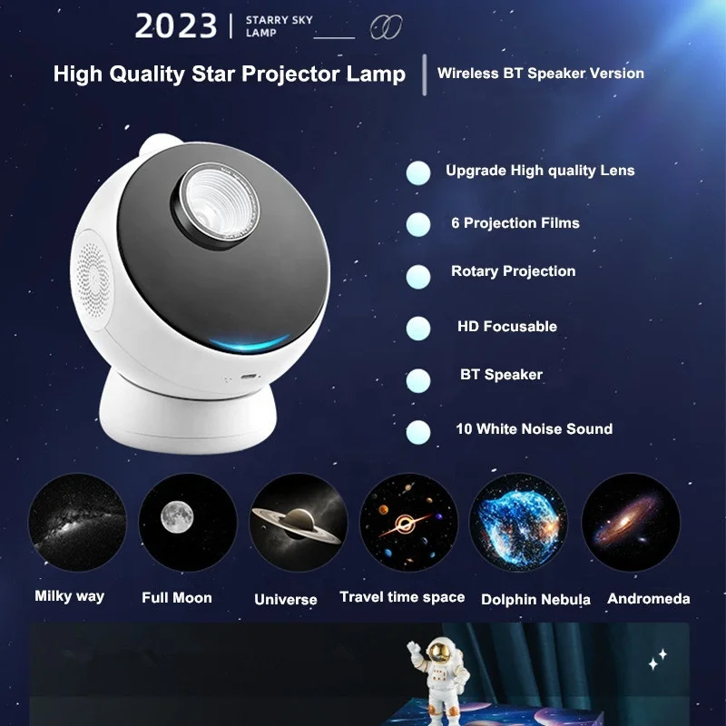 12 in 1 Galaxy Projector Night Light Starry Sky Projector 360° Rotate Planetarium Lamp Bluetooth Speaker Kid Gifts Bedroom Decor