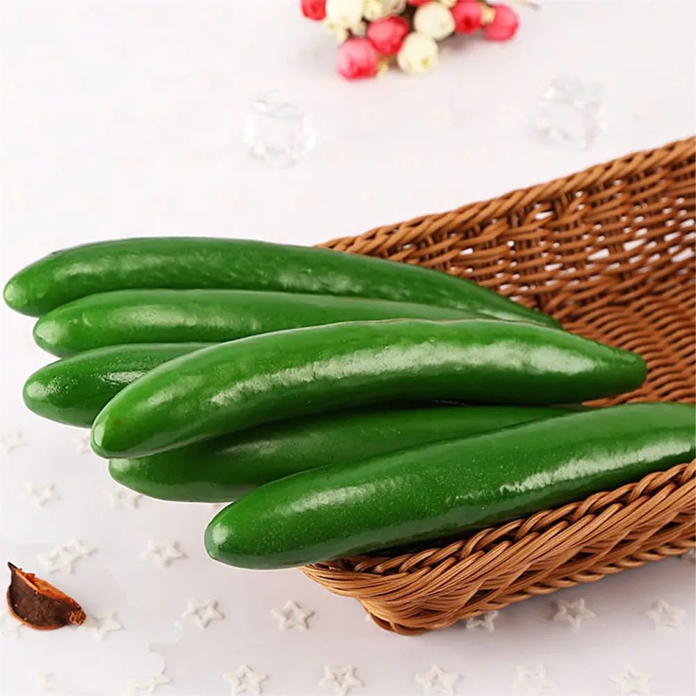 4Pcs Simulation Cucumber Decoration High Simulation Foam Vegetable Realistic Kitchen Dining Photo Props Educational Decoration