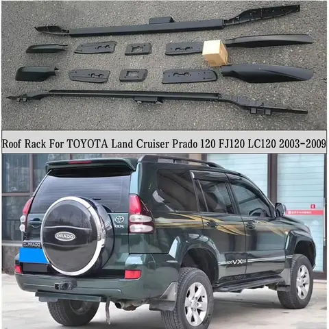 TOYOTA Land Cruiser Prado 120 FJ120 LC120 2003-2009 수화물 랙 캐리어 바 탑 바 레일 박스 알루미늄 합금 용 루프 랙