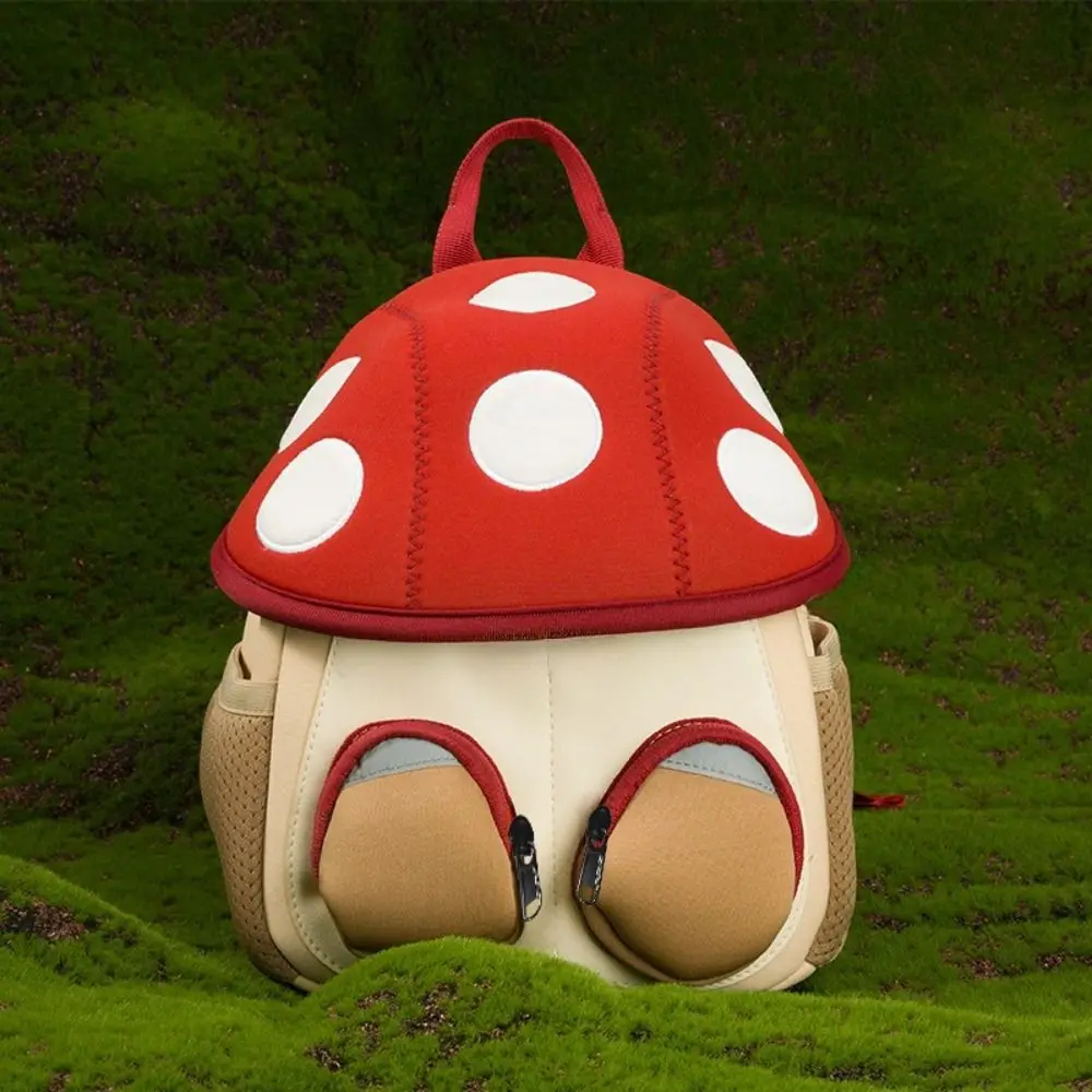 Mochila escolar con diseño de setas de dibujos animados para niños, morral escolar con diseño de manzana y calabaza para bebés de 1 a 3 años