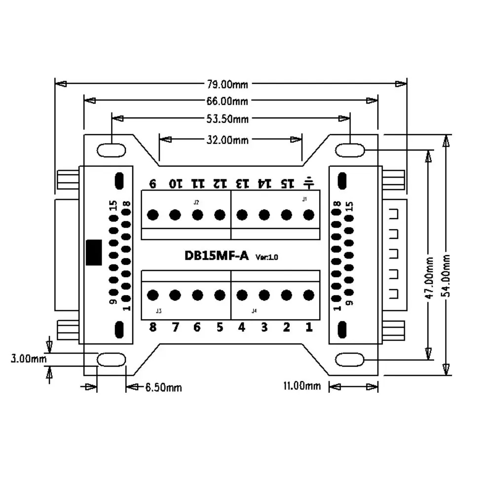 DB15MFA Terminal Block Adapter Solderless Male Female Connector for Electronic Projects and Wiring Connections