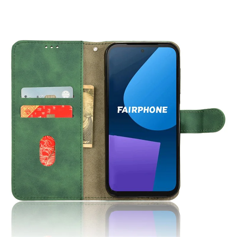 Fit in Fairphone 5 Luxury skin Feel Cow Pattern Flap Leather Cover Case skin PU for Fairphone 5 Magnetic Phone Case