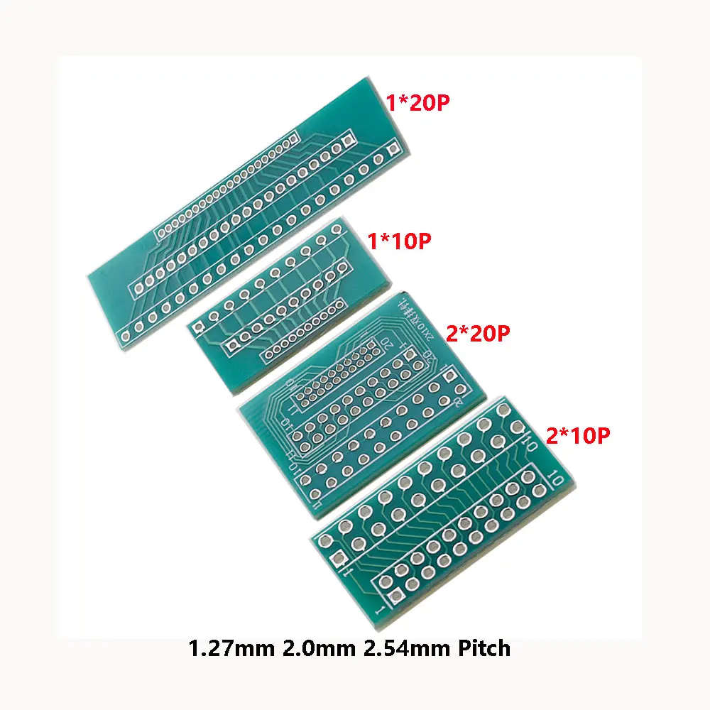 10PCS 1.27mm 2.0mm 2.54mm Pitch Interchange Transfer Plate Converter 10P/20P Single Row Pin PCB PCI Adapter Board