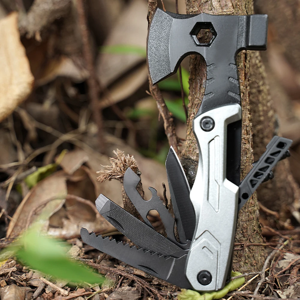 Multifunctional Hatchet Hammer Survival Tool With Sharp Blade Multitool For Outdoor Camping