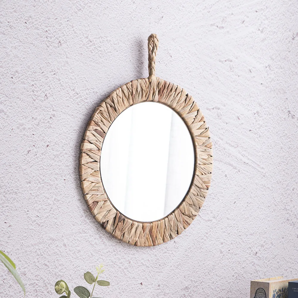 Unique Vintage Style Round Mirror, Expert Artisans Handcrafted, Adds Exquisite Touch to Your Home, Khaki Color