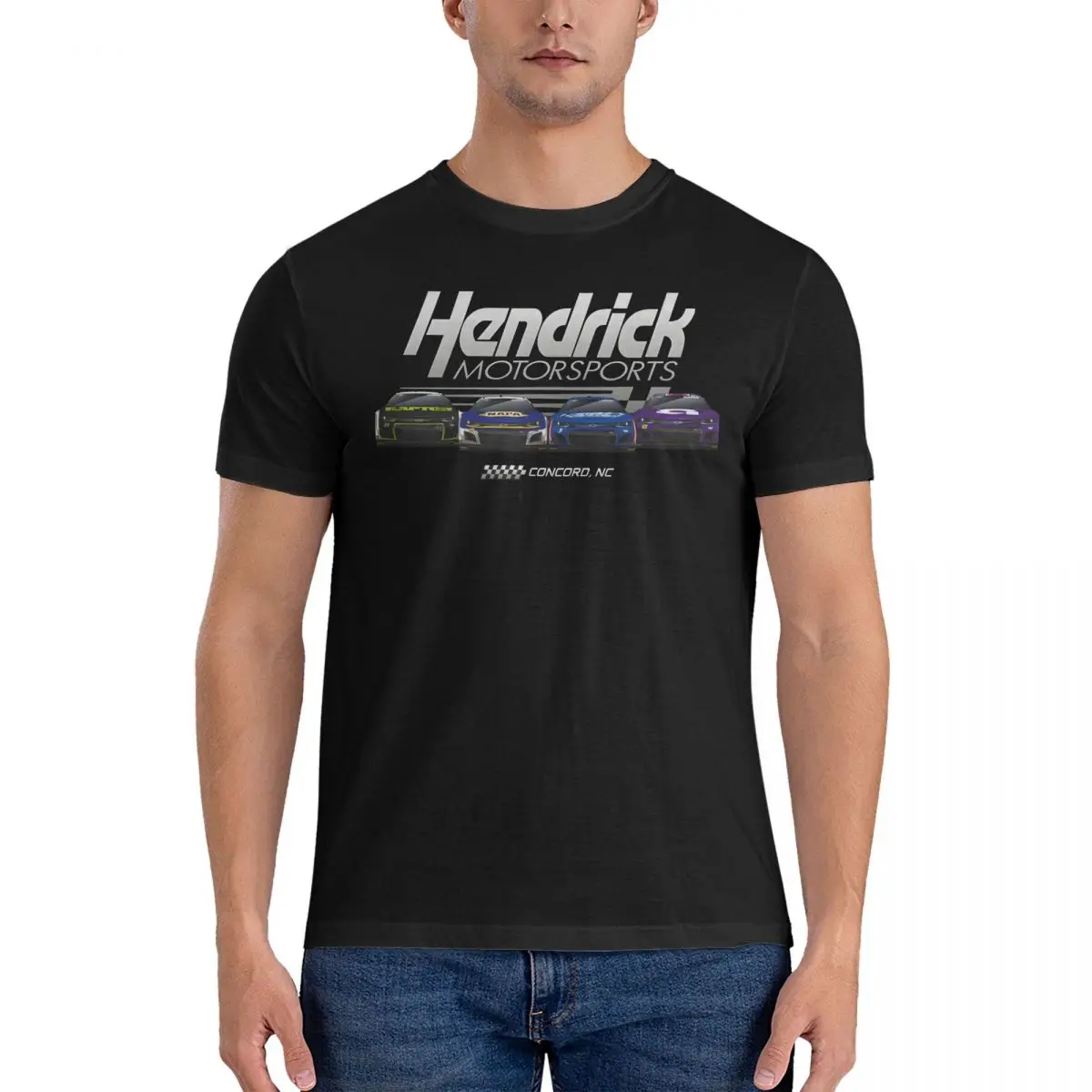 Hendrick Motorsports 2023 T Shirts for Men 100% Cotton Novelty T-Shirt Crewneck WRC T Shirt Short Sleeve Clothes Graphic Printed