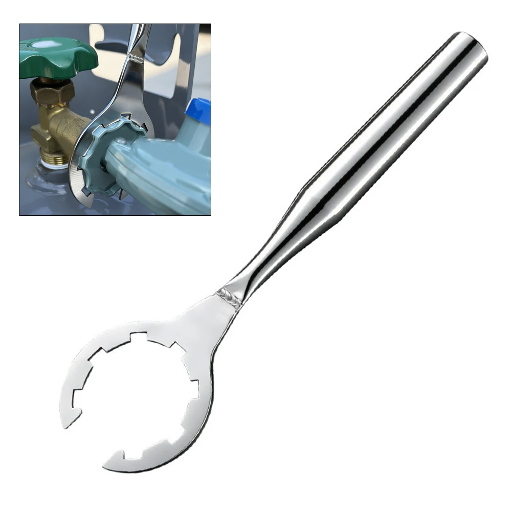 Stainless Steel Tool for Operating Main Gas Shut-Off Valves on Residential Service Lines and Appliance Hookups