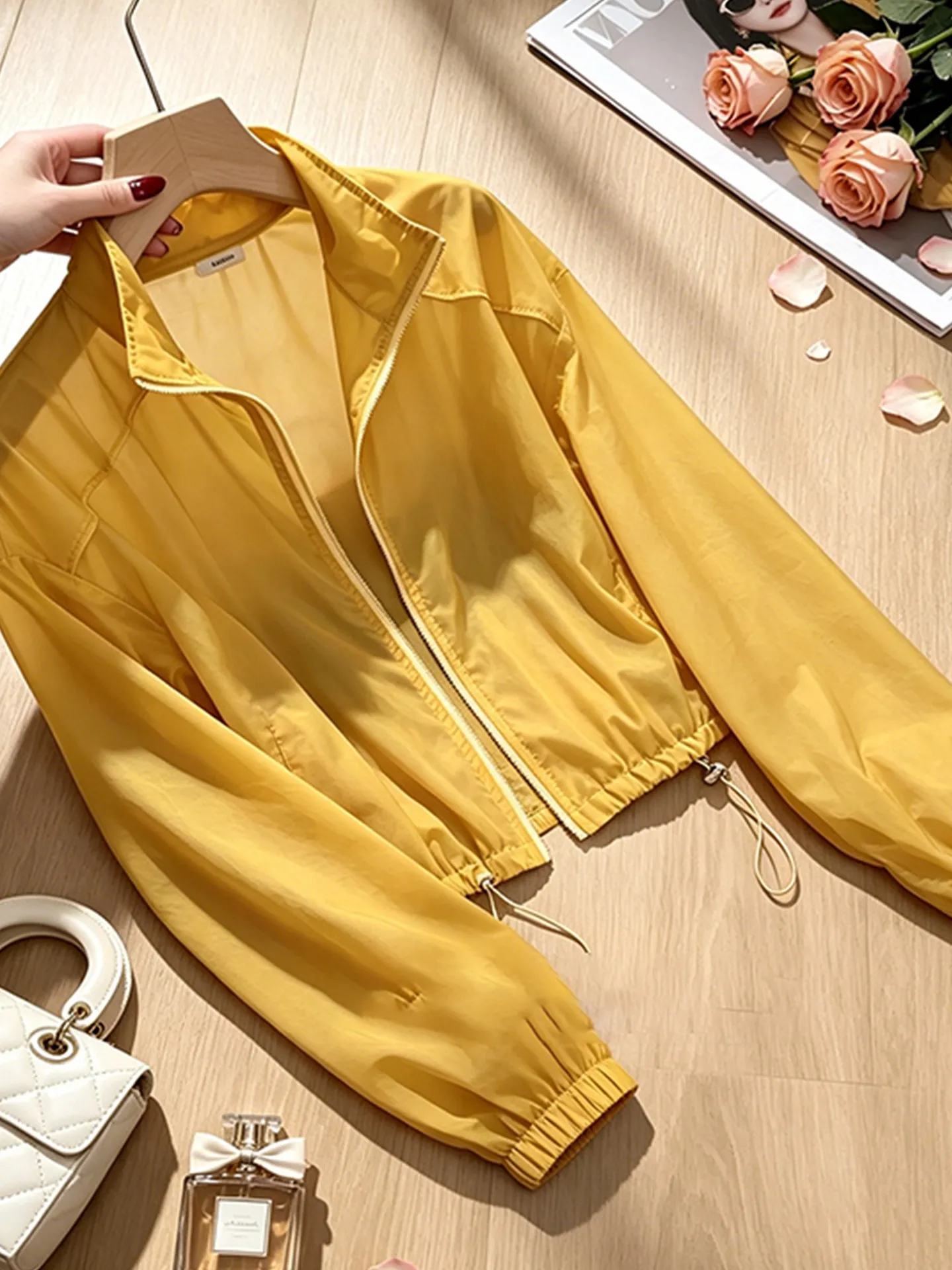 

Lightweight Summer New Style Women's Casual Loose Slimming Stand Collar Short Outerwear Sun Protection Clothing Korean Style