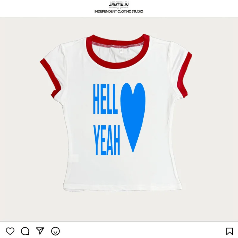 90년대 빈티지 펑크 Y2K 여성 티셔츠 여름 스트리트웨어 섹시한 반팔 고딕 슬림 크롭탑 하라주쿠 핫걸 캐주얼 여성 티