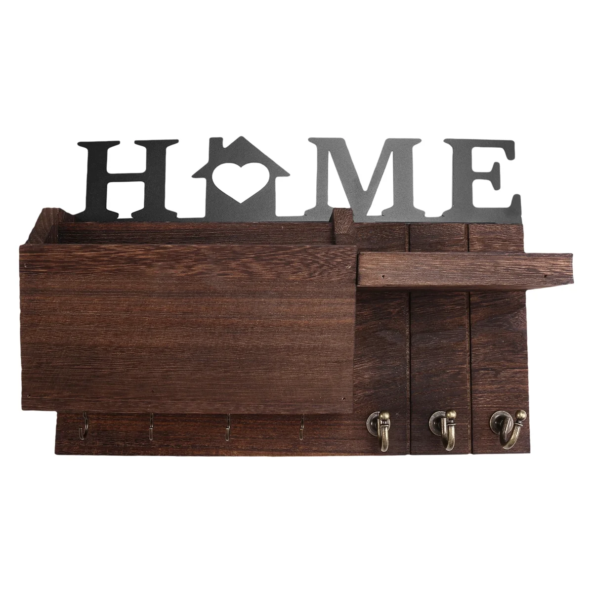 

ADP-Wooden Wall Mounted Storage Rack Wall Key Holder Home Wall Key Holder Plant Mail Storage