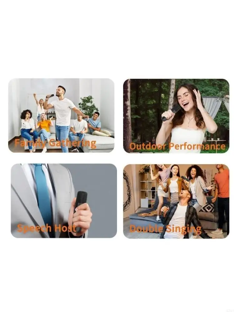 2PCS Wireless Mics Bluetooth-compatible 5.3 for Car Singing Companion