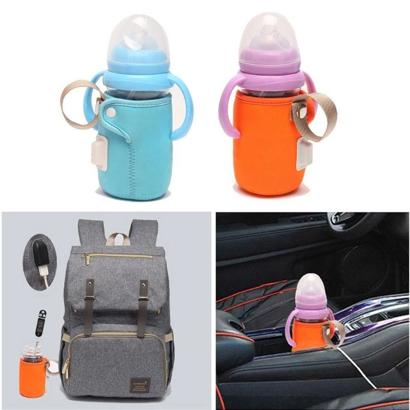 J15U USB 여행 머그잔 우유 물 따뜻하게 아기 간호 병 온도 조절기 히터 유아 병 절연 커버 보관 가방