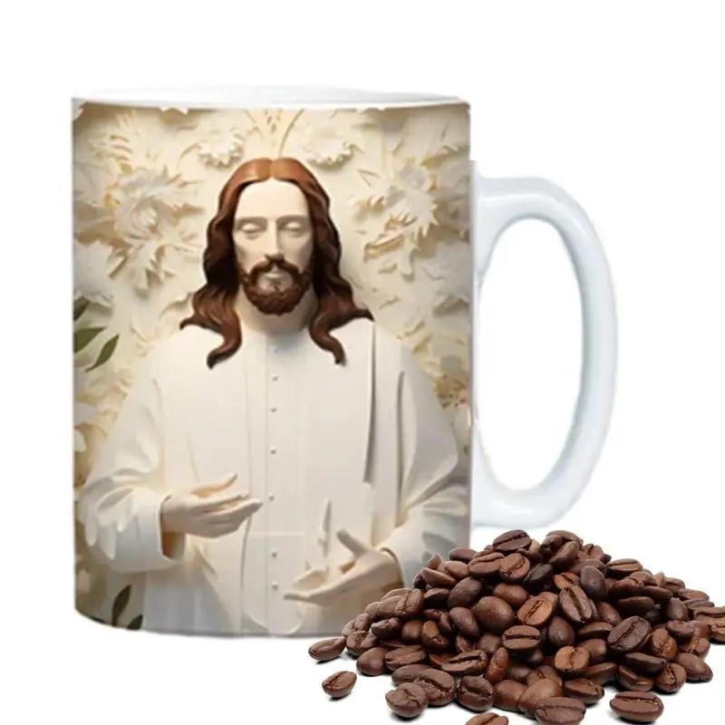 Christmas Coffee Mug 3D Ceramic Coffee Mugs Nativity Scene Water Cup 11oz Ceramic Mugs For Hot Drinks Coffee Cup Mug With Handle