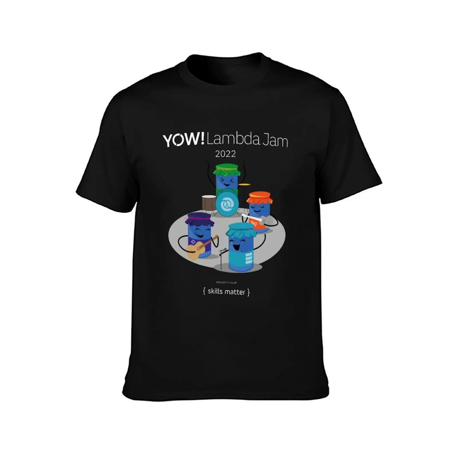 YOW! Lambda Jam 2022 T-Shirt, Summer Casual Cotton Tee, Oversized Streetwear Tops, Vintage Graphic Print, Loose Fit Short Sleeve