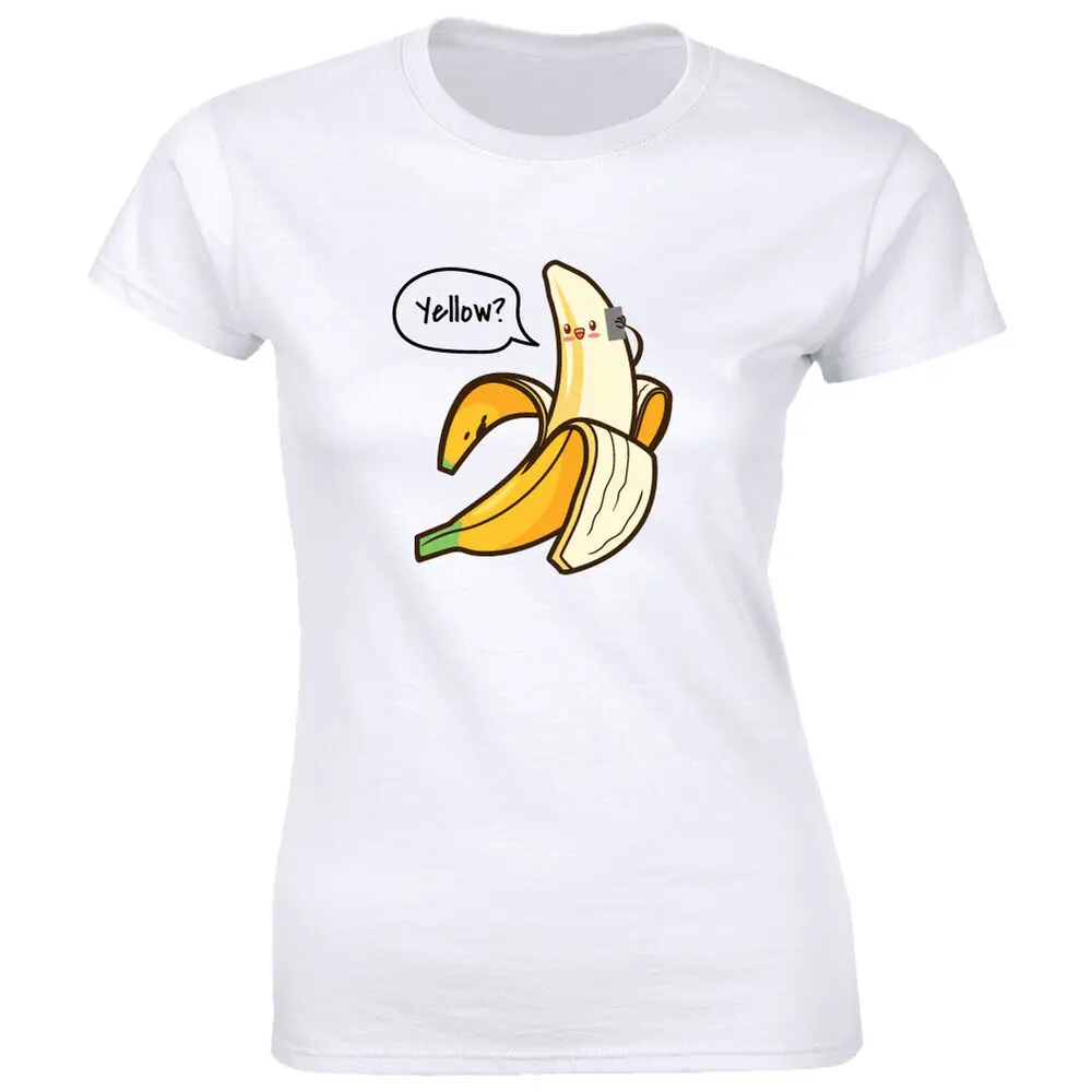 

Yellow With Banana Graphic WoT-Shirt Funny Fruit Talking On Phone Tee Anime Graphic T-shirts High Quality 100%Cotton