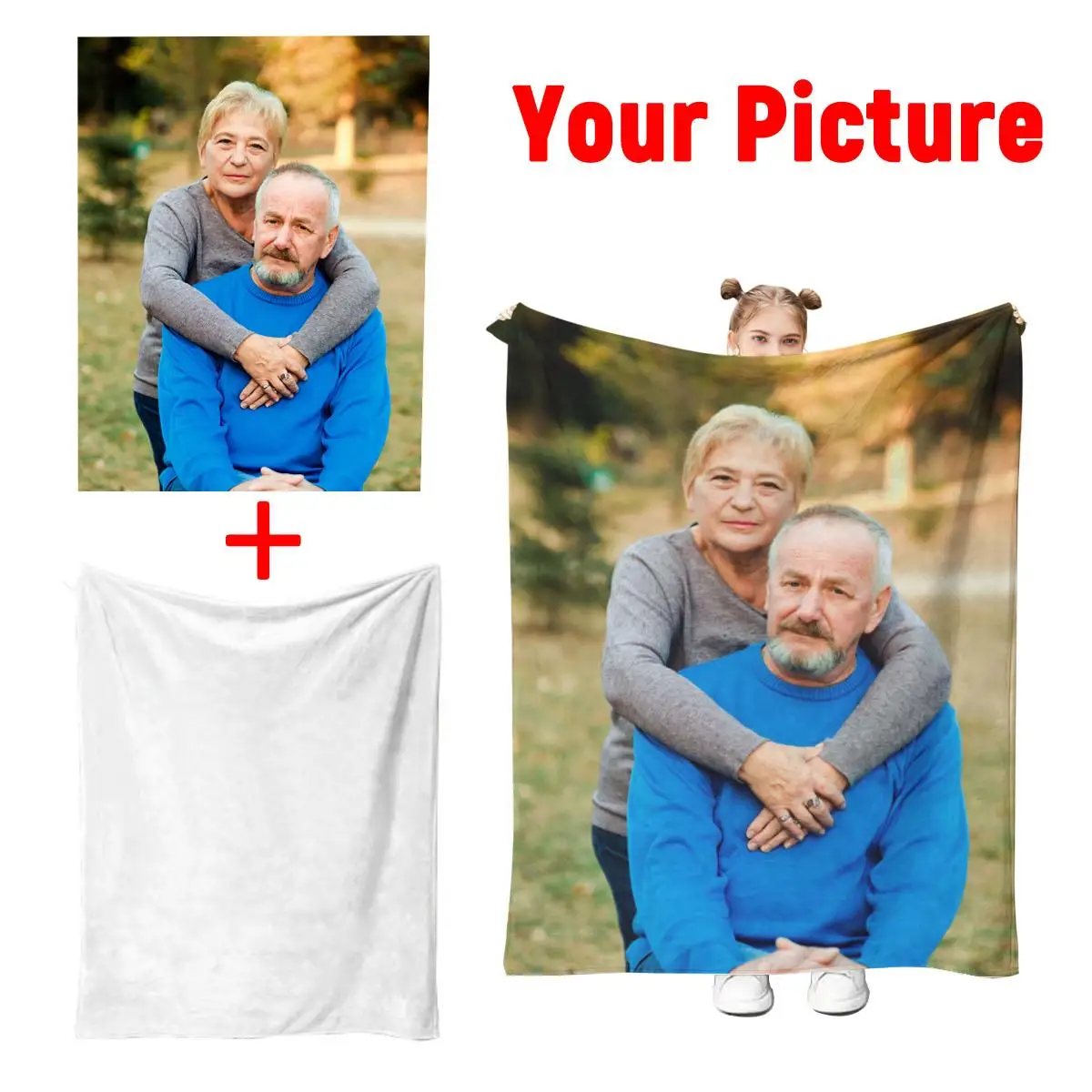 Customized- Personalized Photo,Hd Print,Cozy Blanket for Grandparents,Sisters,Parents,Friends,Valentine's Day Gift,Lightweight,Soft,All-Season
