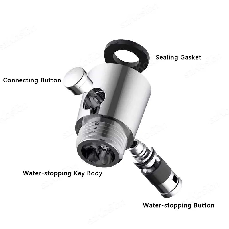 Shut-off Valve Flow Limiter Shower Head One-Button Pause Water Stop Valve for Shower Head Hand Shower Bathroom Accessories
