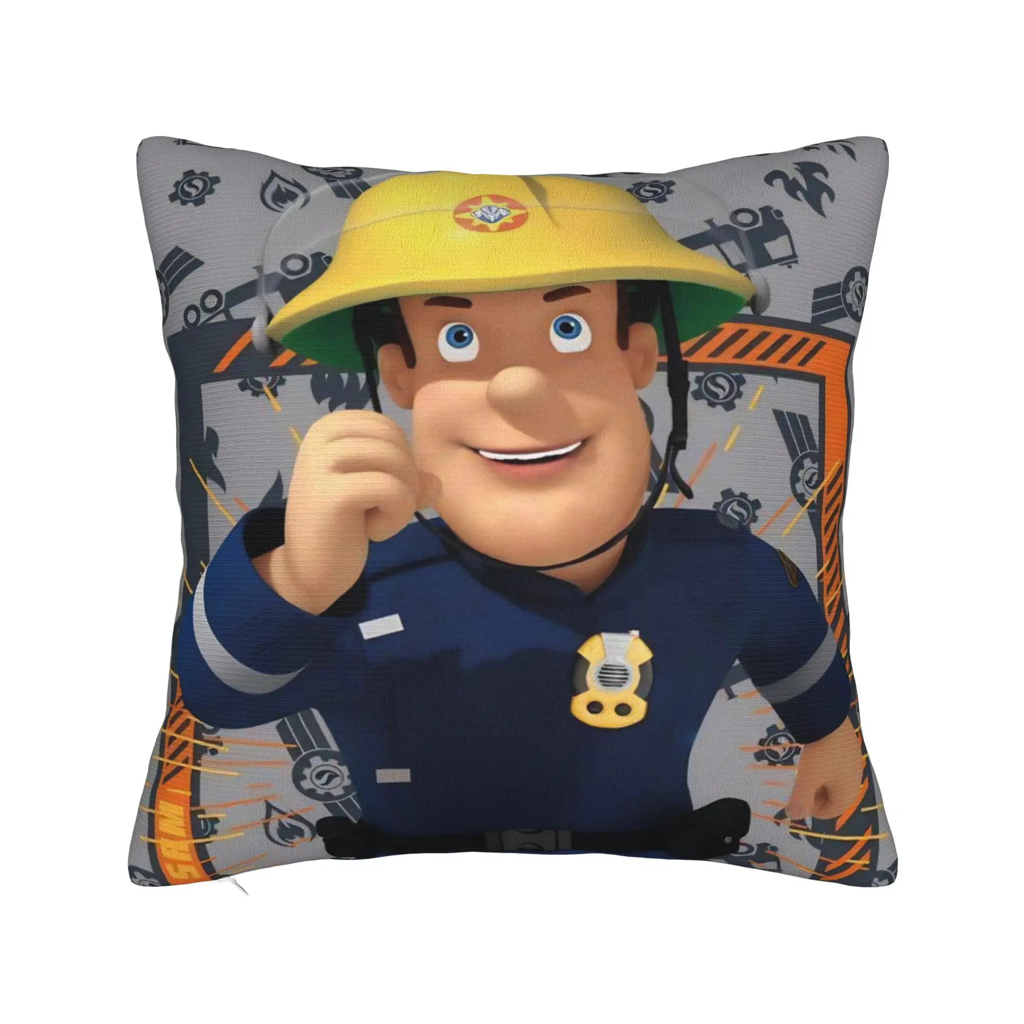 Fireman Sam Pillowcase Polyester Cushion Cover Decorations Kids Movies Hero Throw Pillow Case Cover Home Zippered 45X45cm