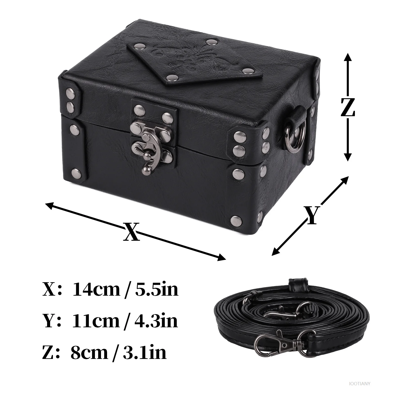 

Medieval Steampunk Alchemy Bottle Box Viking Style Halloween Retro Cosplay Pirate Treasure Box Leather Print Storage Box Props