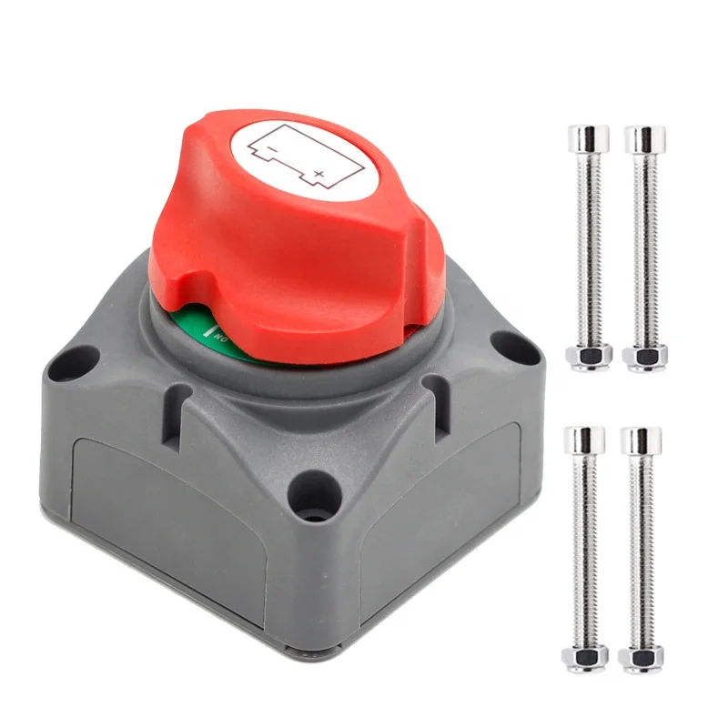 (On/Off) DC 12V-60V 100A-300A Car RV Boat Marine Selector Isolator Disconnect Switch Rotary Cut Battery Circuit Cutter