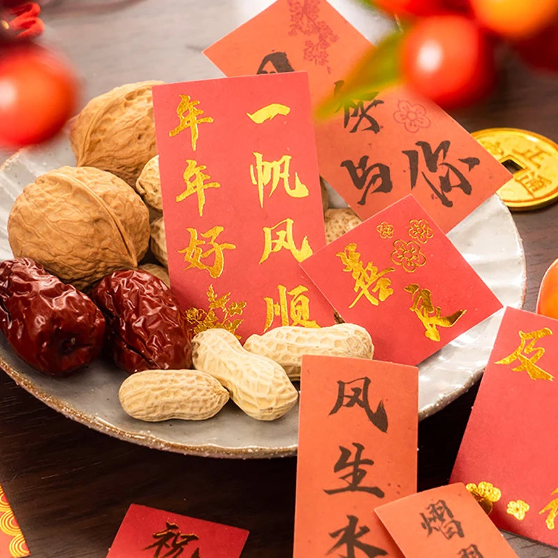 Mr. Paper 6 Style 40pcs/bag New Year Wishes Washi Sticker Creative Chinese Hand Account Material Decorative Stationery Sticker