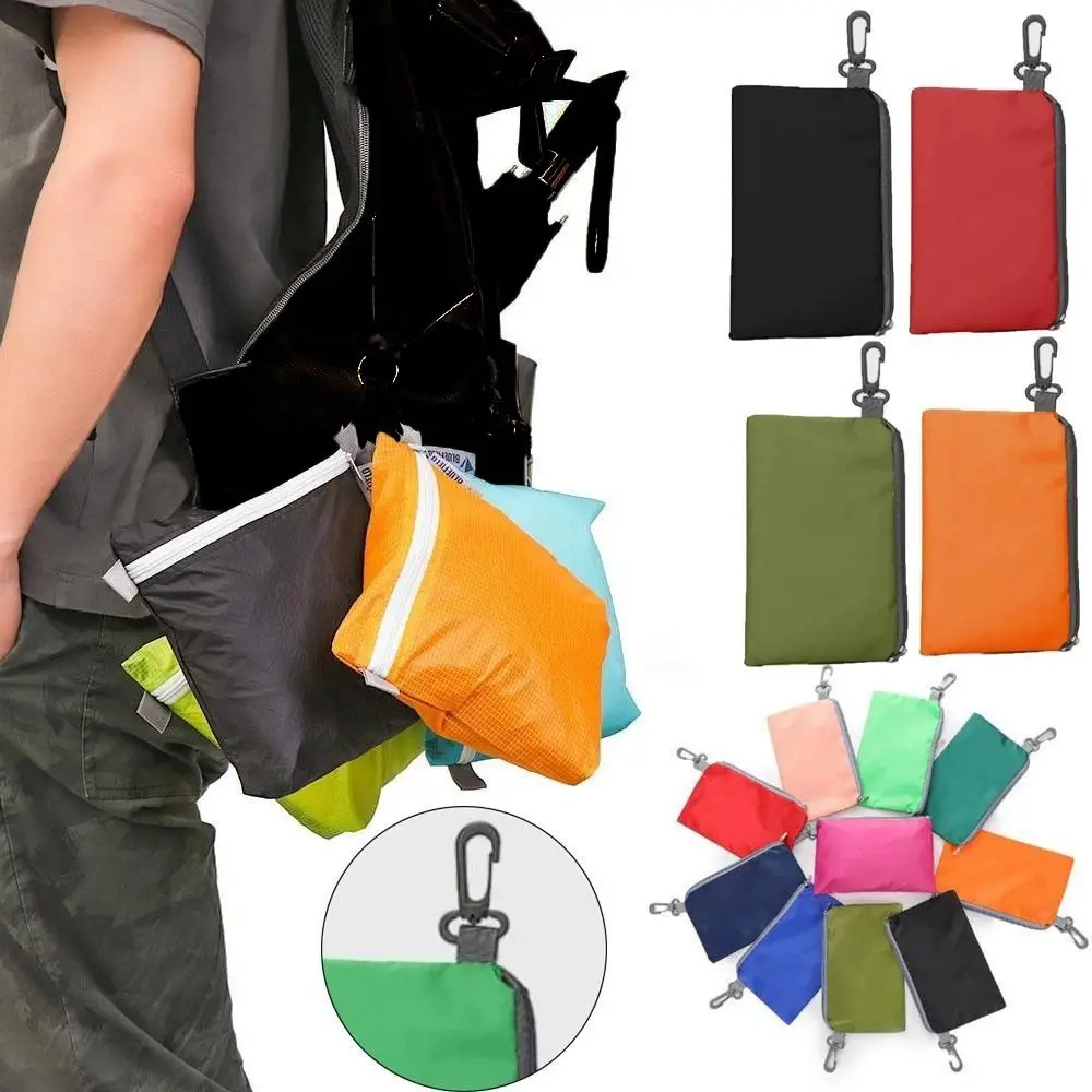New with Hook Zipper Outdoor Waterproof Bag Pure Color 12*18cm Swimming Bag Pouch 10 colors Camping Hiking Storage Bag
