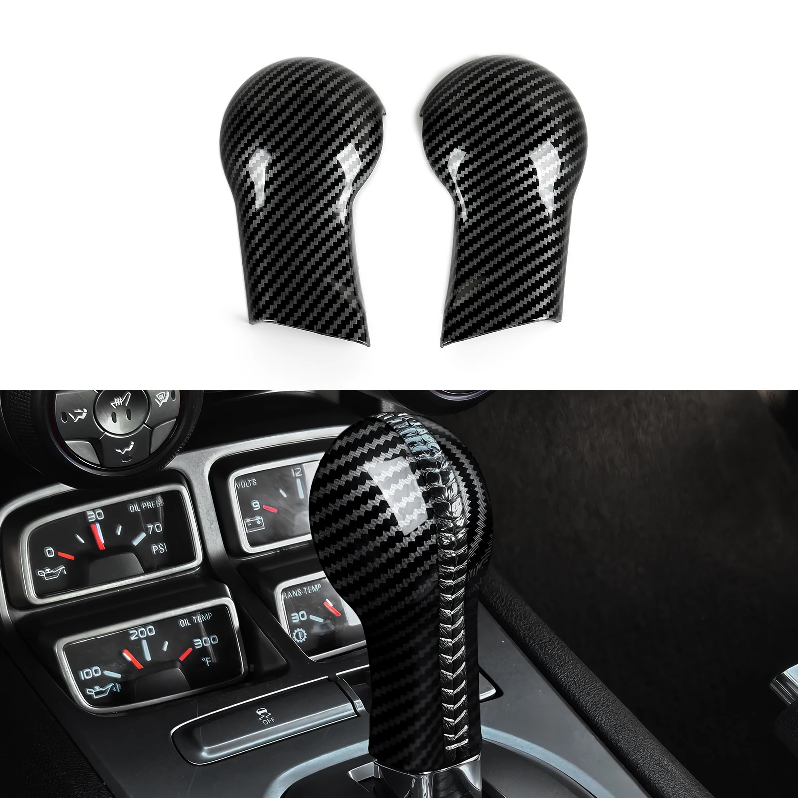 Car Sticker Gear Shift Knob Decal ABS Carbon Fiber Trim Cover for Chevrolet Camaro 2010 2011 2012 2013 2014 2015 Accessories