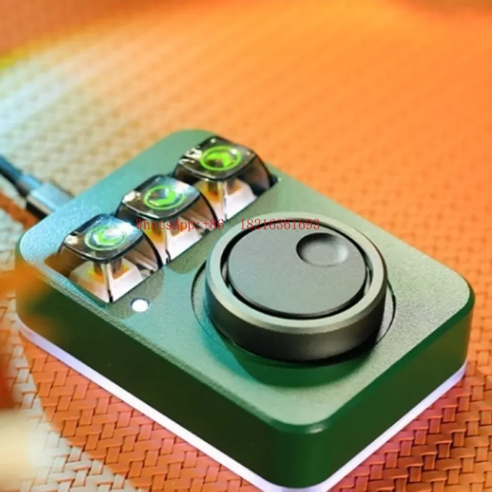 Limited Offer  KB03-01 Mechanical Keypad Wired Mini Aluminum Alloy RGB Hot Swap Customize Double Knob Designer Keyboard Ga