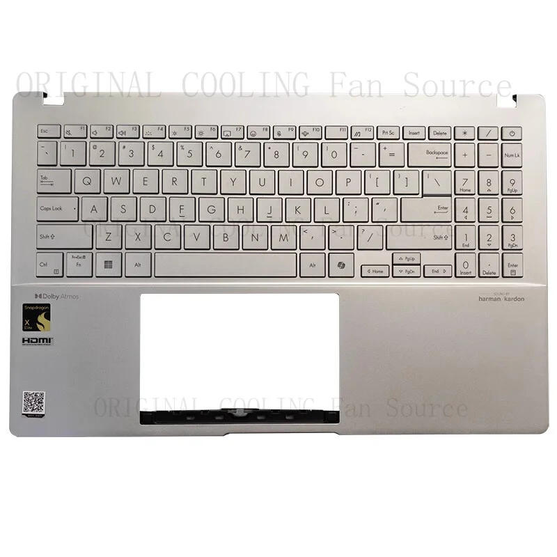R+  Silver Palmrest US Backlit Keyboard for ASUS Vivobook S 15 S5507 S5507Q