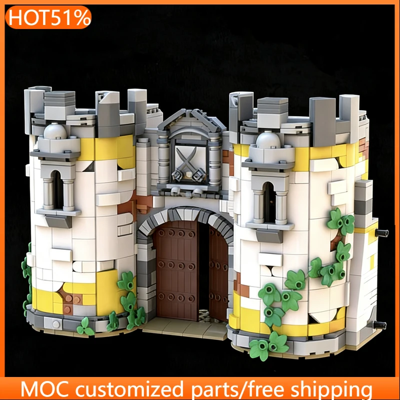 

1380 деталей: Городская инженерная калитка-ворота (MOC), модульный конструктор, креативный дизайн, развивающая игрушка для мальчиков, подарок на праздник