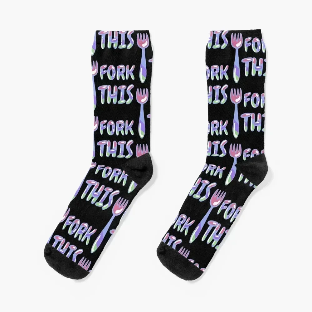 

Fork This Socks with print Heating sock retro designer Socks Male Women's