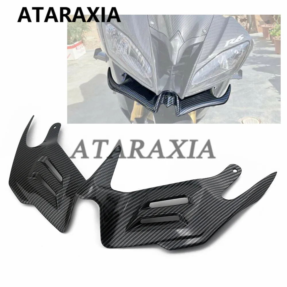 Motorcycle Fairing Cowl Front Winglet Fairing Aerodynamic Spoiler Fin For Yamaha YZF-R6 2008-2016 YZF R6 08 09 10 11 12 13 14 15