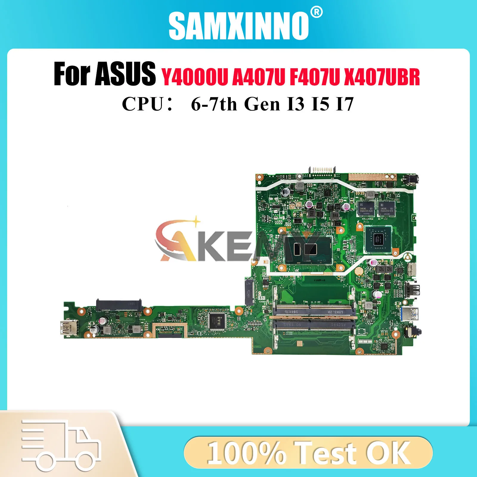 

X407UBR Материнская плата для ноутбука ASUS VivoBook Y4000U X407UAR X407UB X407U F407U A407U X407UV X407UF Материнская плата с процессором I3 I5 I7