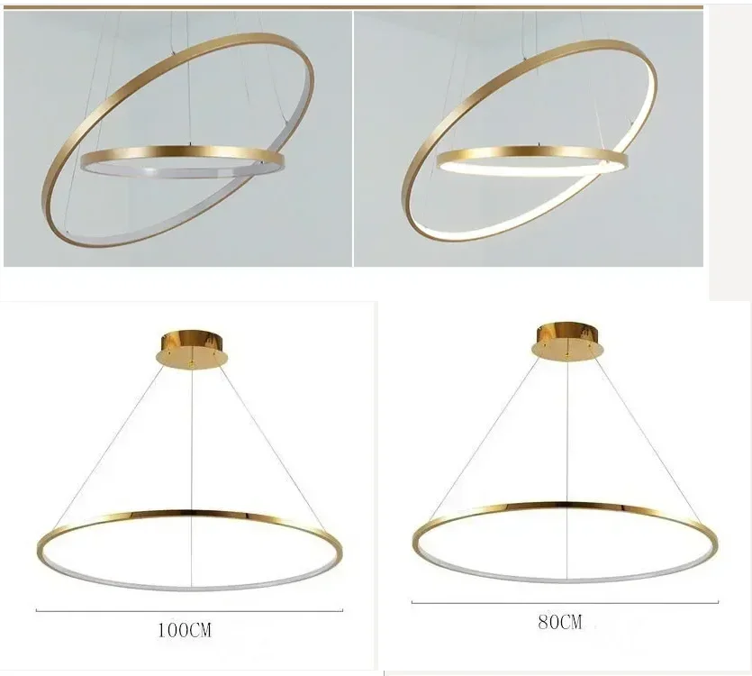 clothing shop barber shop Ring living room chandelier led simple decoration creative northern European restaurant  Chandelier