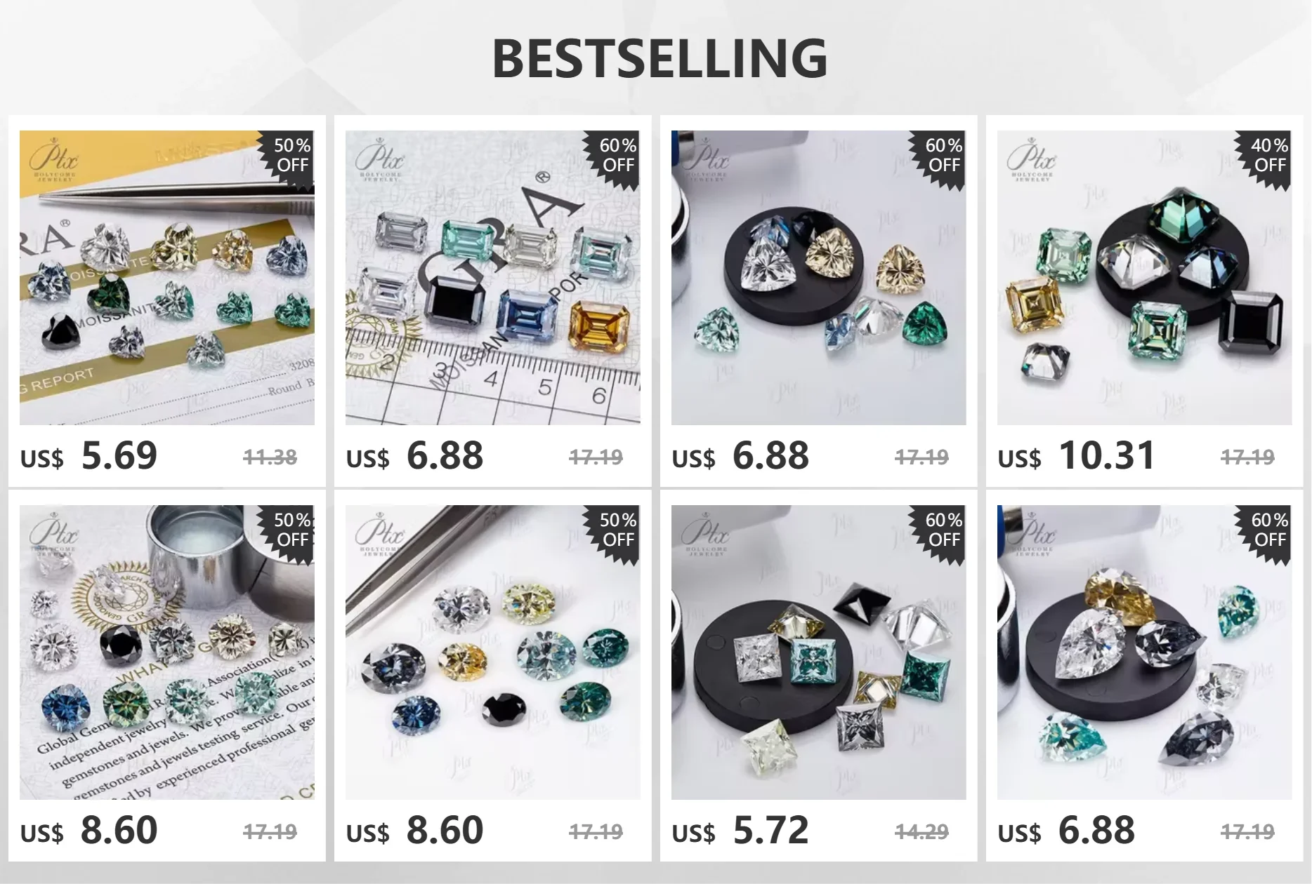 100 % echter Moissanit-Diamant, mehrfarbig, VVS1-Reinheit, 0,3–10 Karat, runde Form, GRA-Zertifikat, Schmuckmaterial, DIY-Zubehör. – Detail 1
