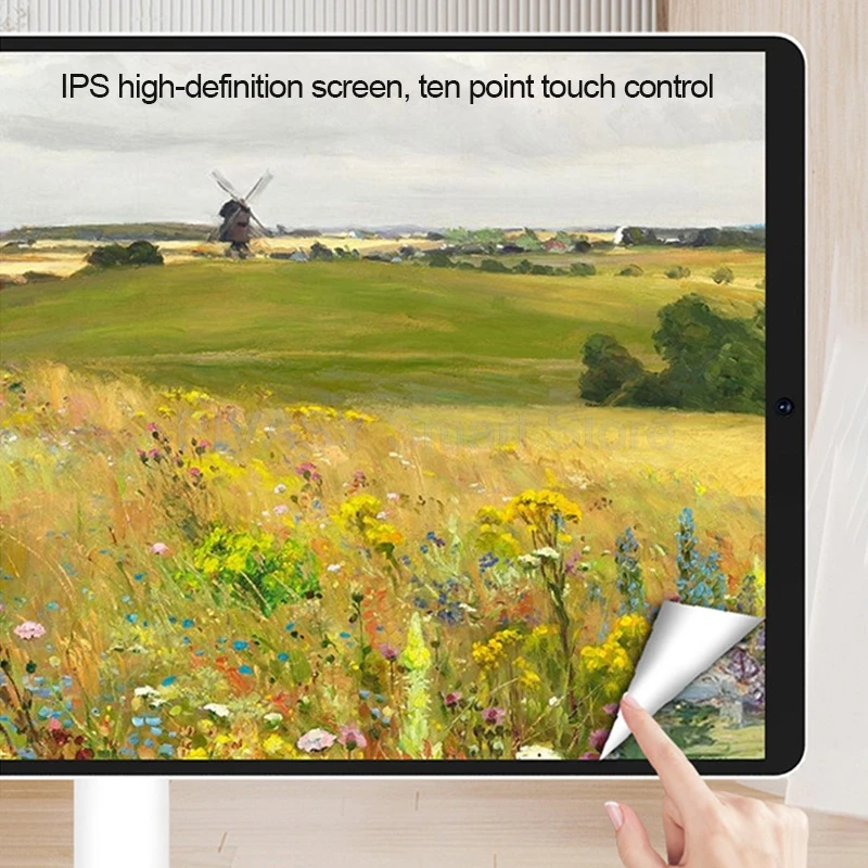 21.5 인치 터치 스크린 연구 야외 안드로이드 12 시스템 휴대용 회전식 스마트 TV 배터리 이동식 내장 8MP 전면 AF 카메라