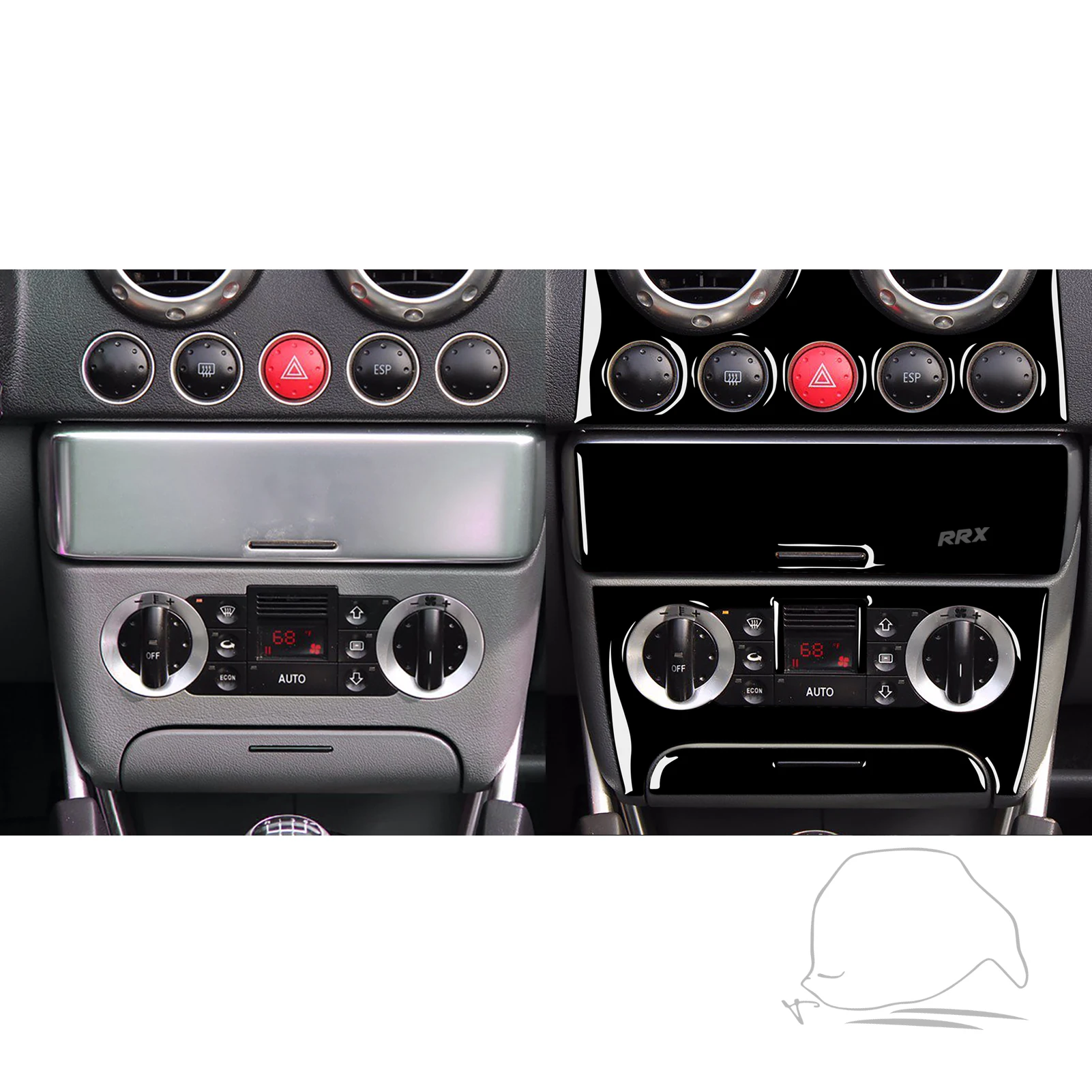 For Audi TT MK1 8N 2001-2006 Piano Black Centre air vents radio CD air conditioning panel Car inside Trim Accessories Sticker