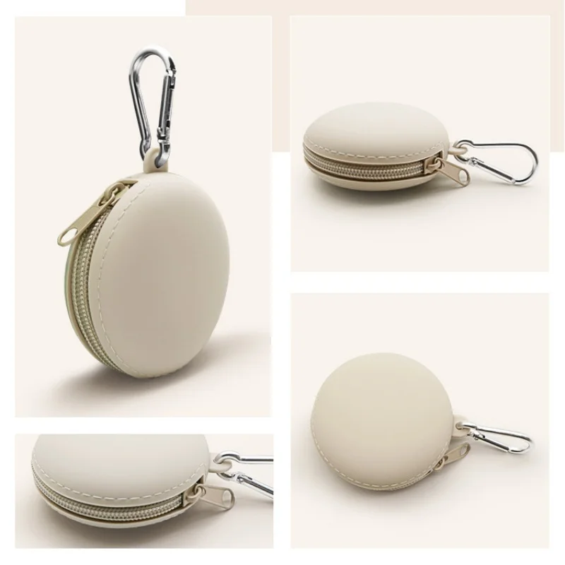 Student Silicone Earphone Bag, Silicone Coin Purse, Key Bag, Data Cable Small Item Storage Mini Bag